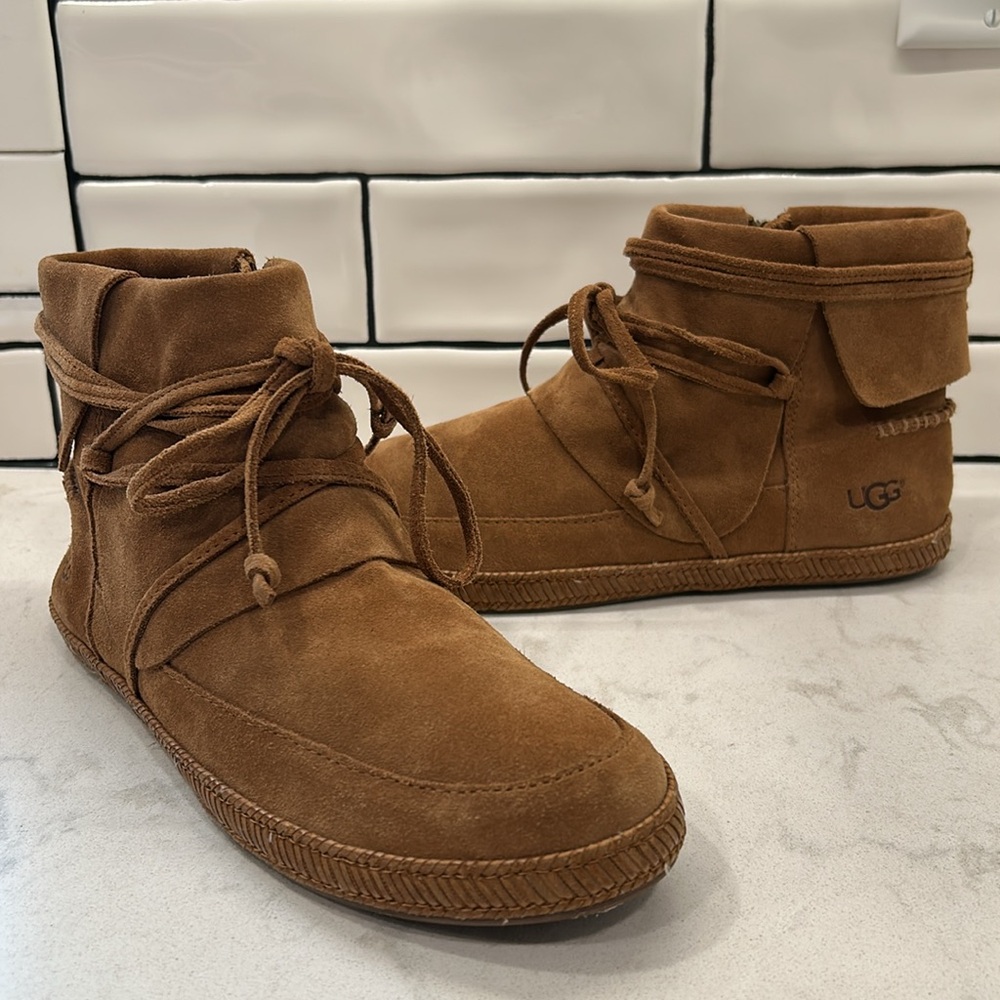 Ugg Women's Reid Suede Leather - Chestnut Boots - Picture 13 of 16